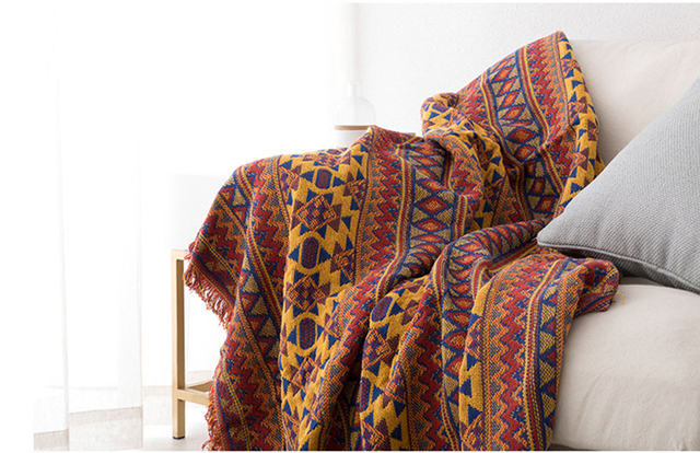 Koc na sofę w stylu Retro w europejskim stylu - tkanina dywanowa, ciepła, dekoracyjna poduszka na sofę - Wianko - 54