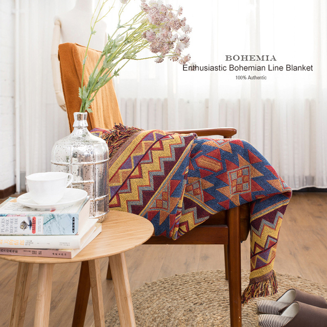 Koc na sofę w stylu Retro w europejskim stylu - tkanina dywanowa, ciepła, dekoracyjna poduszka na sofę - Wianko - 79