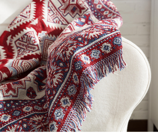 Koc na sofę w stylu Retro w europejskim stylu - tkanina dywanowa, ciepła, dekoracyjna poduszka na sofę - Wianko - 30