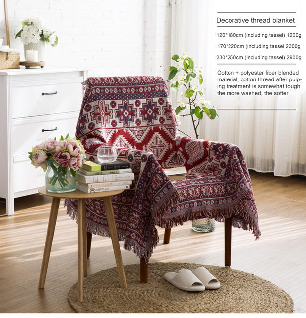 Koc na sofę w stylu Retro w europejskim stylu - tkanina dywanowa, ciepła, dekoracyjna poduszka na sofę - Wianko - 27