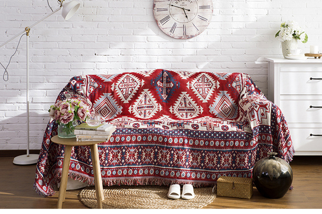 Koc na sofę w stylu Retro w europejskim stylu - tkanina dywanowa, ciepła, dekoracyjna poduszka na sofę - Wianko - 28