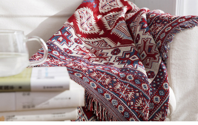Koc na sofę w stylu Retro w europejskim stylu - tkanina dywanowa, ciepła, dekoracyjna poduszka na sofę - Wianko - 29