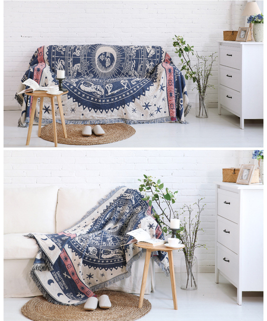 Koc na sofę w stylu Retro w europejskim stylu - tkanina dywanowa, ciepła, dekoracyjna poduszka na sofę - Wianko - 2