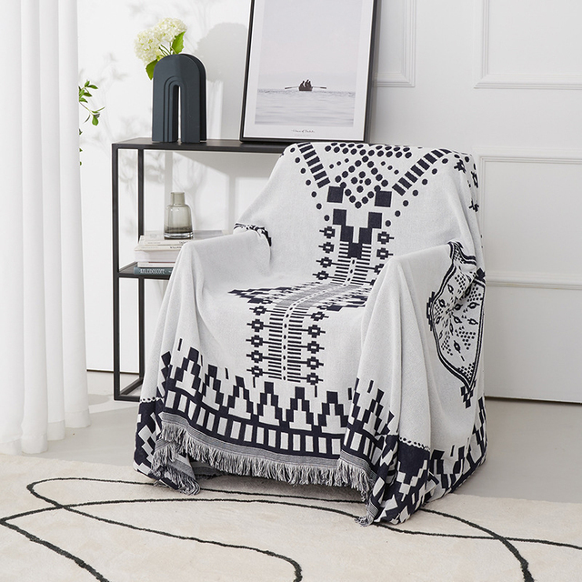 Koc na sofę w stylu Retro w europejskim stylu - tkanina dywanowa, ciepła, dekoracyjna poduszka na sofę - Wianko - 76