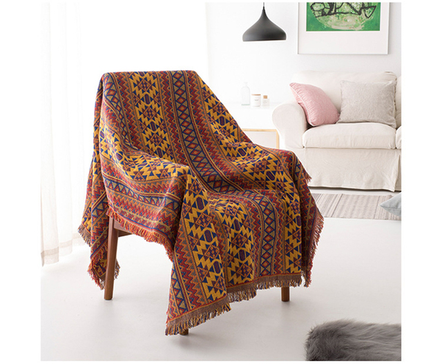 Koc na sofę w stylu Retro w europejskim stylu - tkanina dywanowa, ciepła, dekoracyjna poduszka na sofę - Wianko - 46