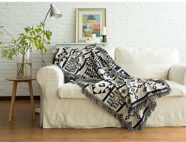 Koc na sofę w stylu Retro w europejskim stylu - tkanina dywanowa, ciepła, dekoracyjna poduszka na sofę - Wianko - 18