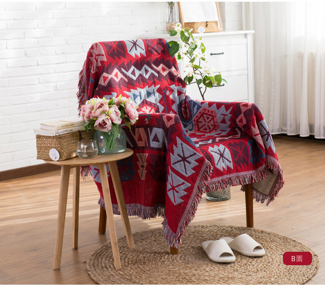 Koc na sofę w stylu Retro w europejskim stylu - tkanina dywanowa, ciepła, dekoracyjna poduszka na sofę - Wianko - 33