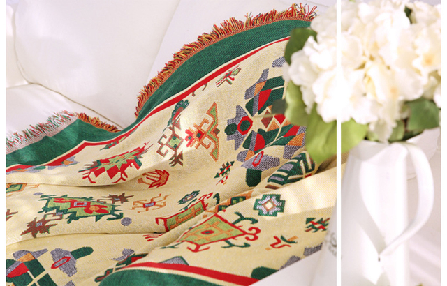 Koc na sofę w stylu Retro w europejskim stylu - tkanina dywanowa, ciepła, dekoracyjna poduszka na sofę - Wianko - 59