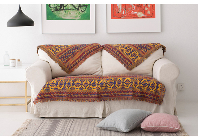 Koc na sofę w stylu Retro w europejskim stylu - tkanina dywanowa, ciepła, dekoracyjna poduszka na sofę - Wianko - 50