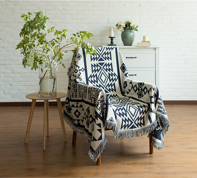 Koc na sofę w stylu Retro w europejskim stylu - tkanina dywanowa, ciepła, dekoracyjna poduszka na sofę - Wianko - 14