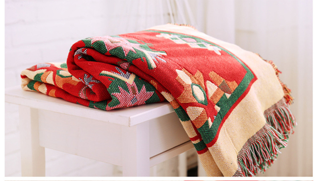 Koc na sofę w stylu Retro w europejskim stylu - tkanina dywanowa, ciepła, dekoracyjna poduszka na sofę - Wianko - 63