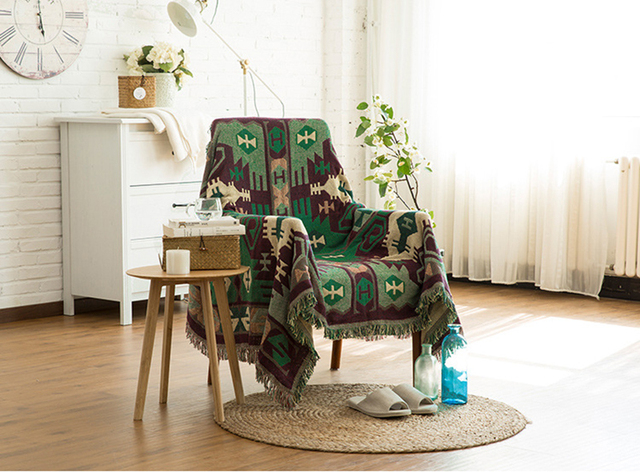 Koc na sofę w stylu Retro w europejskim stylu - tkanina dywanowa, ciepła, dekoracyjna poduszka na sofę - Wianko - 37