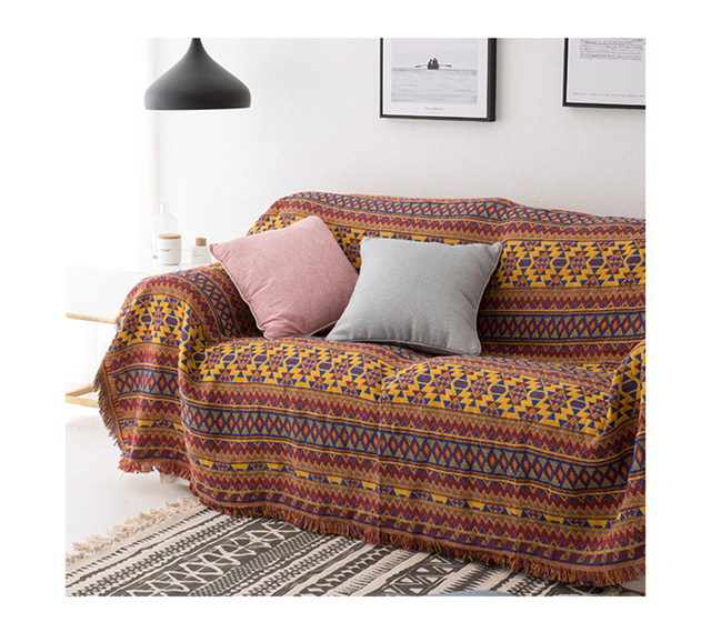 Koc na sofę w stylu Retro w europejskim stylu - tkanina dywanowa, ciepła, dekoracyjna poduszka na sofę - Wianko - 45