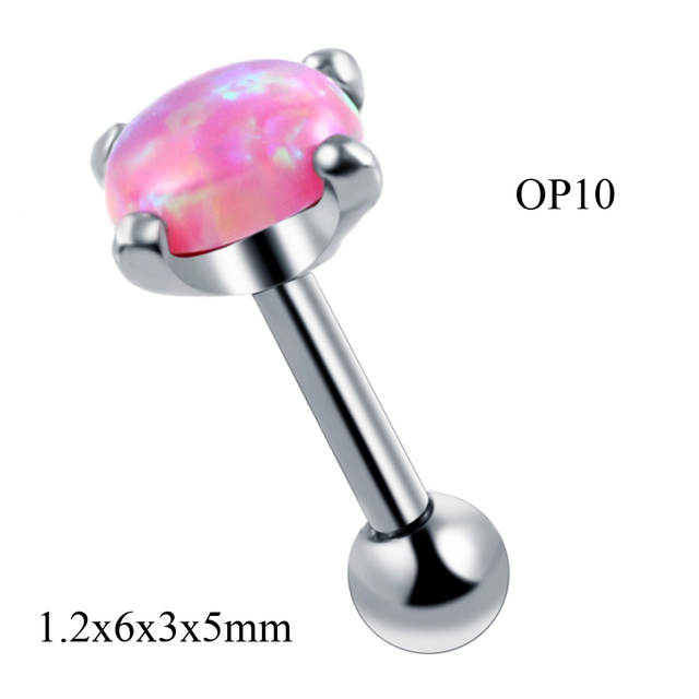 Kolczyk do ucha Helix ze stali chirurgicznej z kryształem opalowym w kształcie kwiatu Orelha Tragus 16G - Wianko - 10