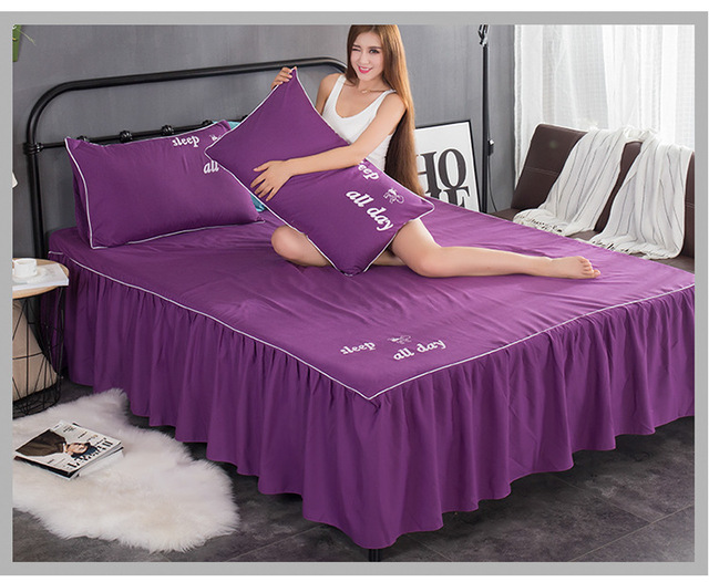 Narzuta z falbanką na ramę łóżka Queen Solid, rozmiar queen, miękka i oddychająca, w kolorze jednolitym, idealna do dekoracji sypialni - Wianko - 20