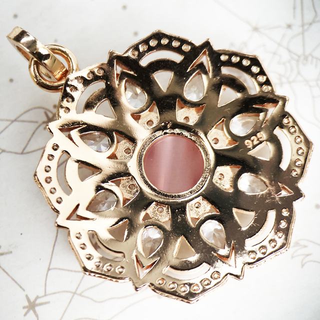 Wisiorek różowy kwiat lotosu ze srebra Sterling 925, styl europejski - biżuteria dla kobiet i dziewcząt - Wianko - 5