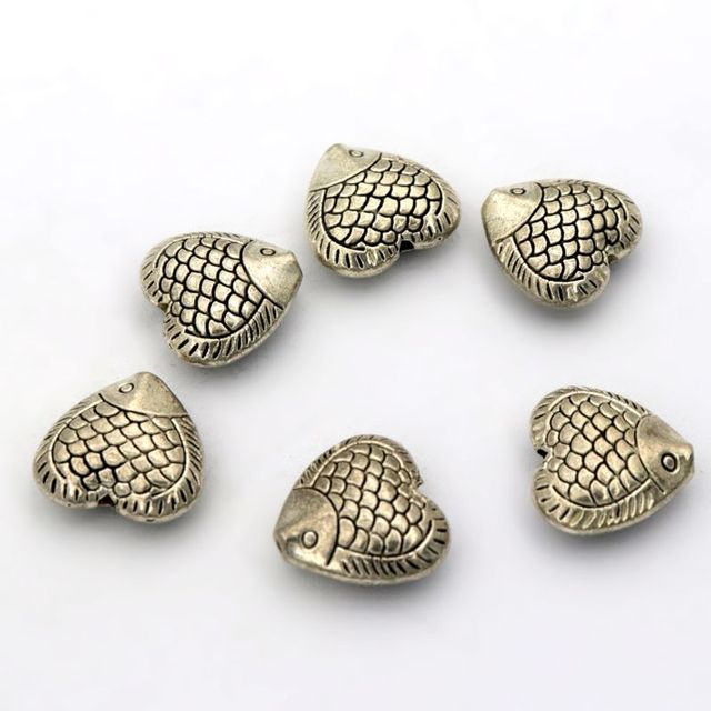 30 sztuk mieszane srebrne małe grube ryby metalowe koraliki tybetańskie do tworzenia biżuterii DIY - Wianko - 15