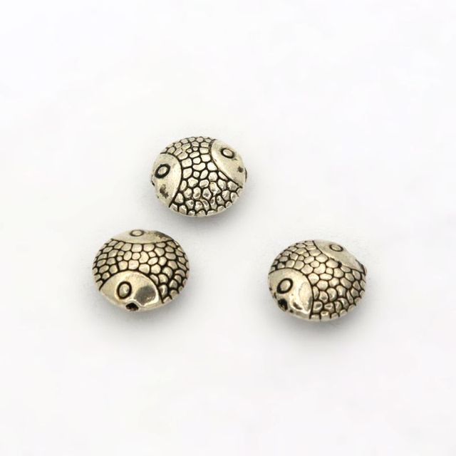 30 sztuk mieszane srebrne małe grube ryby metalowe koraliki tybetańskie do tworzenia biżuterii DIY - Wianko - 11
