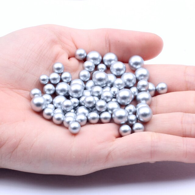 Klasyczne matowe złoto srebrne kule - żywiczne perły, bez otworu, imitacje dżetów do rzemieślniczych dekoracji (5 6 8mm) - Wianko - 6