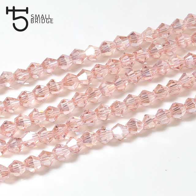Czeskie różowe koraliki Bicone w kształcie Spacer 3mm – Tworzenie biżuterii – Luźne fasetowane kryształowe koraliki - Wianko - 3