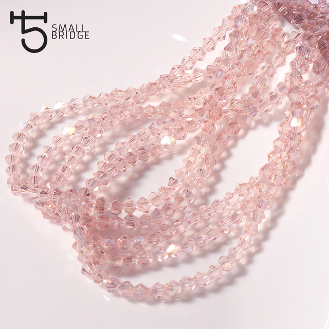 Czeskie różowe koraliki Bicone w kształcie Spacer 3mm – Tworzenie biżuterii – Luźne fasetowane kryształowe koraliki - Wianko - 4