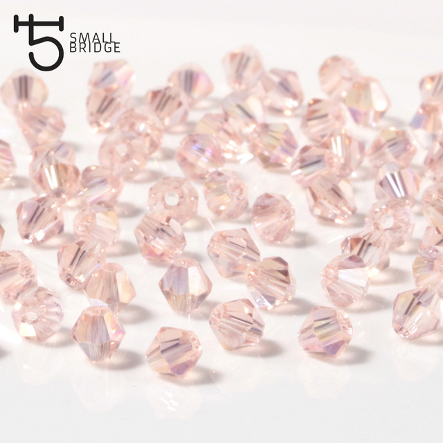 Czeskie różowe koraliki Bicone w kształcie Spacer 3mm – Tworzenie biżuterii – Luźne fasetowane kryształowe koraliki - Wianko - 2