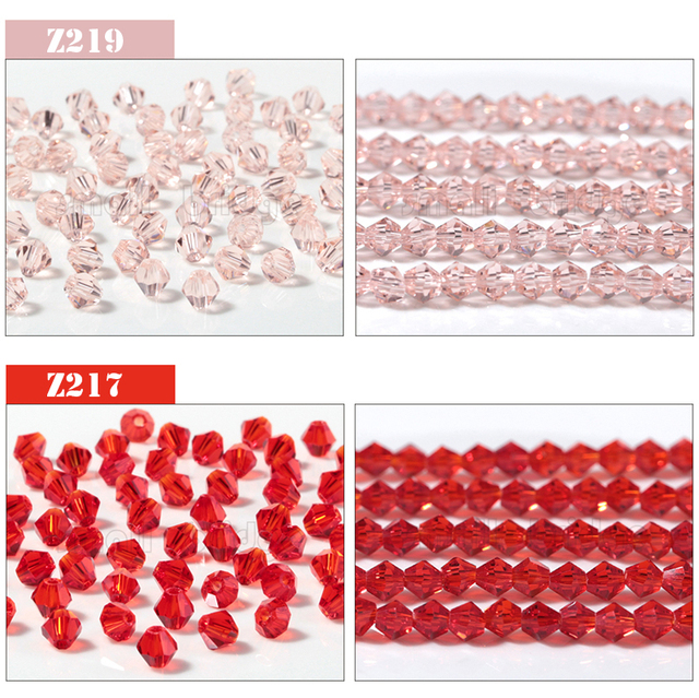 Czeskie różowe koraliki Bicone w kształcie Spacer 3mm – Tworzenie biżuterii – Luźne fasetowane kryształowe koraliki - Wianko - 13