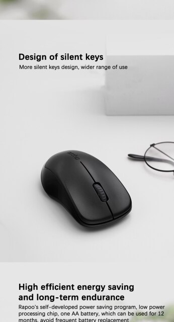 Rapoo Bezkablowa Mysz 2.4G do Komputera - Wymieniana Bateria - Dla Małej i Średniej Dłoni - Laptop, Notebook, Office, Mini - Wianko - 5