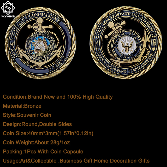 Moneta wyzwania departamentu marynarki wojennej USA Medal Odwagi wartości rdzenia - 5 sztuk - Wianko - 6