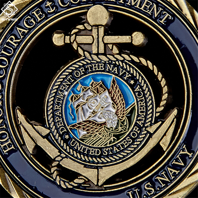 Moneta wyzwania departamentu marynarki wojennej USA Medal Odwagi wartości rdzenia - 5 sztuk - Wianko - 9