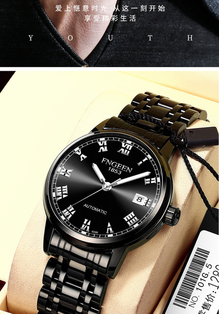 Męski zegarek automatyczny marki FNGEEN z kalendarzem, wodoodporny, biznesowy zegarek mężczyzny - Hollow - Wianko - 17