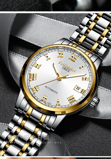 Męski zegarek automatyczny marki FNGEEN z kalendarzem, wodoodporny, biznesowy zegarek mężczyzny - Hollow - Wianko - 10