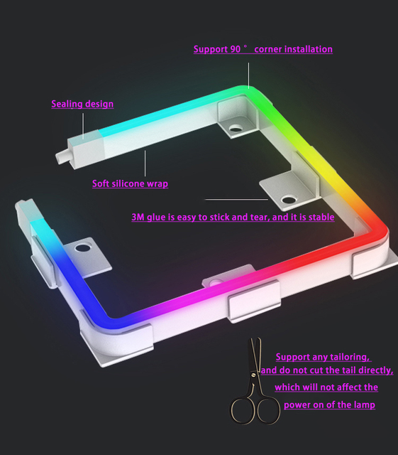 Światła bar RGB z LED, do dekoracji stołu i obudowy komputera, 5V ARGB AURA SYNC - Wianko - 4