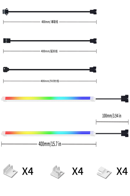 Światła bar RGB z LED, do dekoracji stołu i obudowy komputera, 5V ARGB AURA SYNC - Wianko - 9