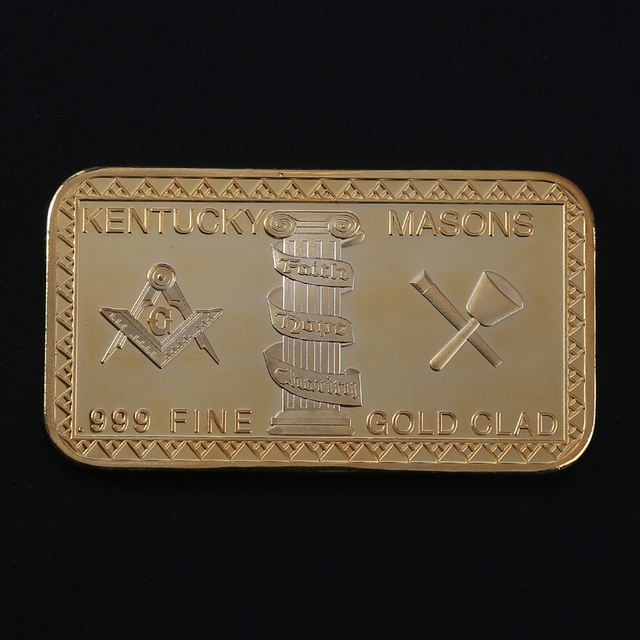 Złoty Pasek 999 Pozłacanej Monety Masońskiego Baru z Masońskim Motywem - Wianko - 3