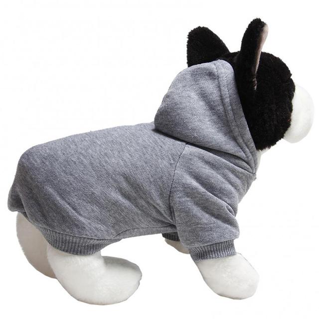 Jednokolorowa ciepła i miękka bluza z kapturem dla szczeniaka - dostępna jesień - Wianko - 7