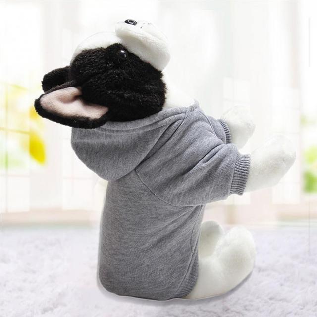 Jednokolorowa ciepła i miękka bluza z kapturem dla szczeniaka - dostępna jesień - Wianko - 6