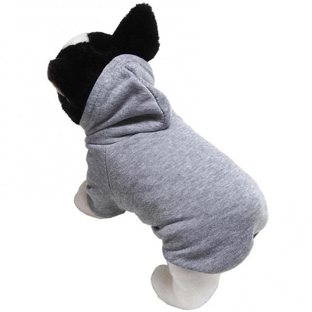 Jednokolorowa ciepła i miękka bluza z kapturem dla szczeniaka - dostępna jesień - Wianko - 9
