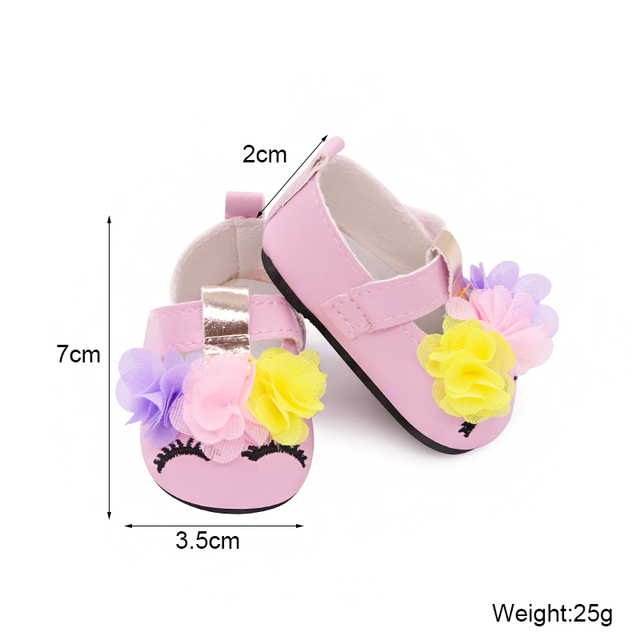 Buty dla lalek 18 cali - amerykańska lalka - 7cm - Cute Cartoon jednorożec i Kitty - dla baby noworodków 43cm - DIY Rosja i dziewczynka - Wianko - 70