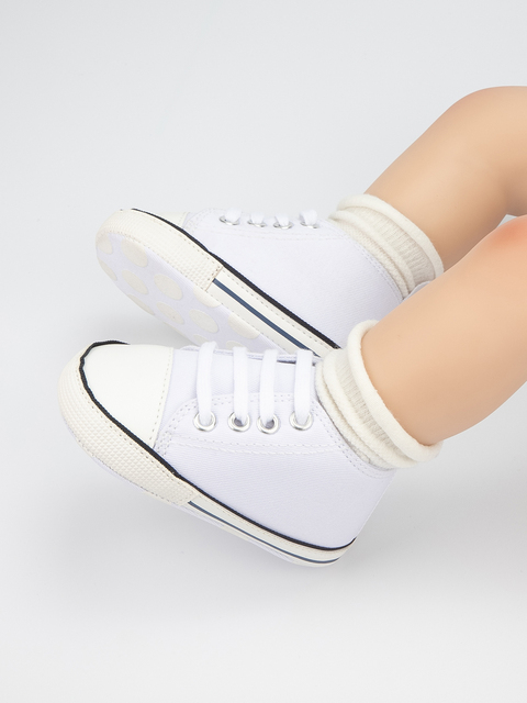 Buty dziecięce KIDSUN - płótno, jednokolorowe, antypoślizgowa podeszwa, płaskie, dla niemowląt i pierwszych kroków, sneakersy dla dziewczynki - Wianko - 12