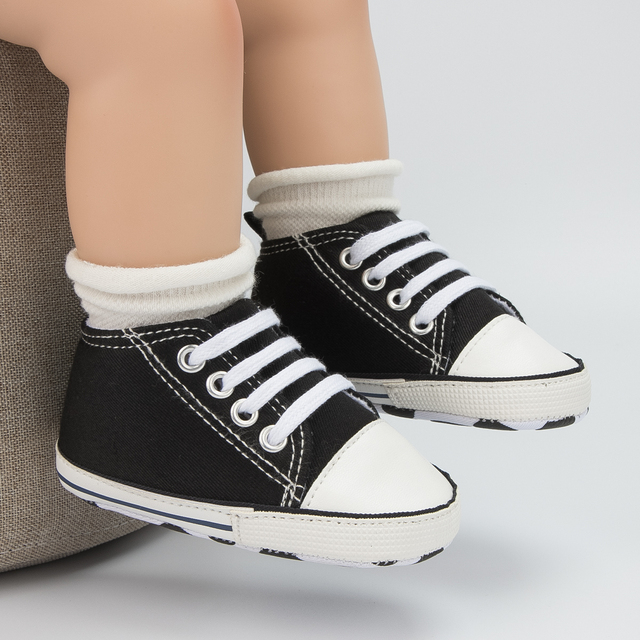 Buty dziecięce KIDSUN - płótno, jednokolorowe, antypoślizgowa podeszwa, płaskie, dla niemowląt i pierwszych kroków, sneakersy dla dziewczynki - Wianko - 13