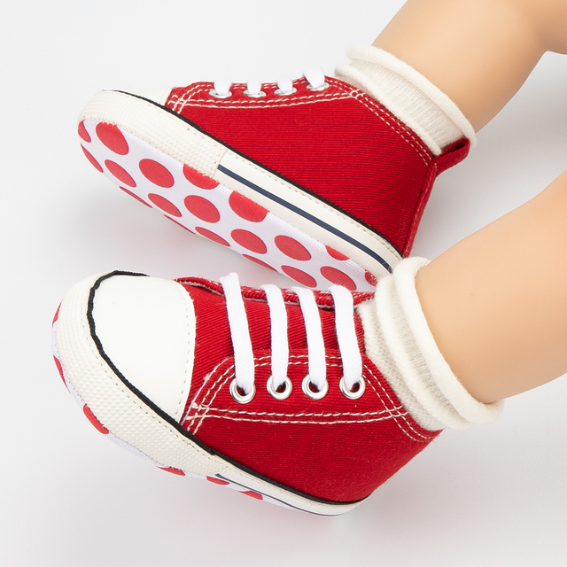 Buty dziecięce KIDSUN - płótno, jednokolorowe, antypoślizgowa podeszwa, płaskie, dla niemowląt i pierwszych kroków, sneakersy dla dziewczynki - Wianko - 17