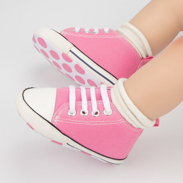 Buty dziecięce KIDSUN - płótno, jednokolorowe, antypoślizgowa podeszwa, płaskie, dla niemowląt i pierwszych kroków, sneakersy dla dziewczynki - Wianko - 10