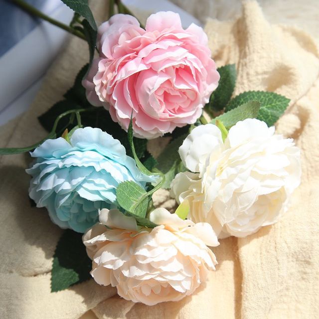28 cm sztuczne róże - dekoracja ślubna i domowa, flanelowe materiały, świąteczne rzemiosło, DIY - Wianko - 3