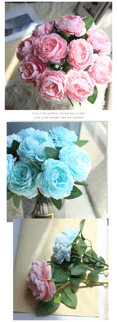 28 cm sztuczne róże - dekoracja ślubna i domowa, flanelowe materiały, świąteczne rzemiosło, DIY - Wianko - 9