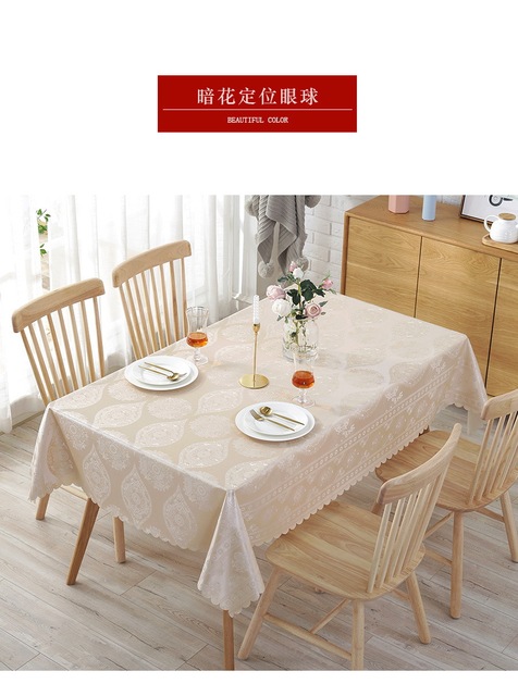 Obrus europejski, żakardowy z kwiatowym wzorem, wodoodporny, barwiony, prostokątny - dekoracyjna tkanina na stół weselny (JS159C) - Wianko - 13