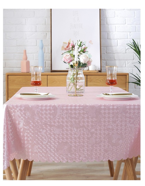 Obrus europejski, żakardowy z kwiatowym wzorem, wodoodporny, barwiony, prostokątny - dekoracyjna tkanina na stół weselny (JS159C) - Wianko - 28