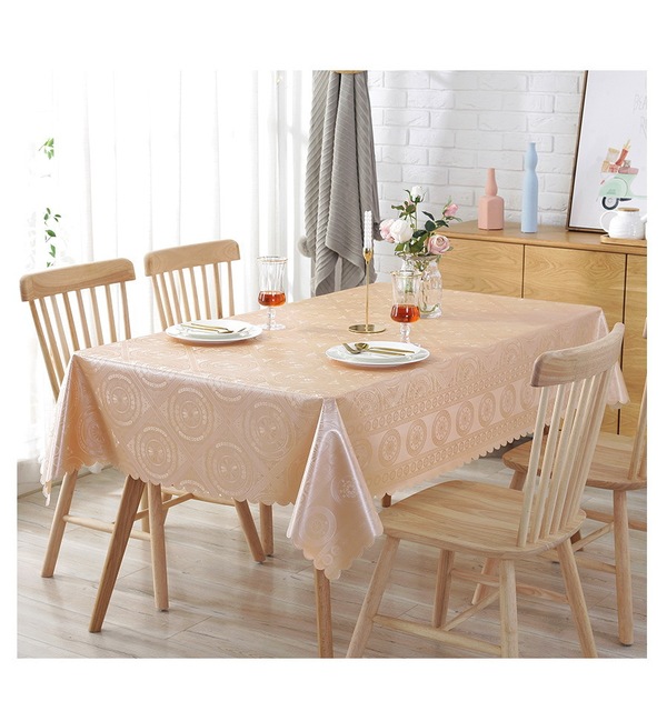 Obrus europejski, żakardowy z kwiatowym wzorem, wodoodporny, barwiony, prostokątny - dekoracyjna tkanina na stół weselny (JS159C) - Wianko - 20