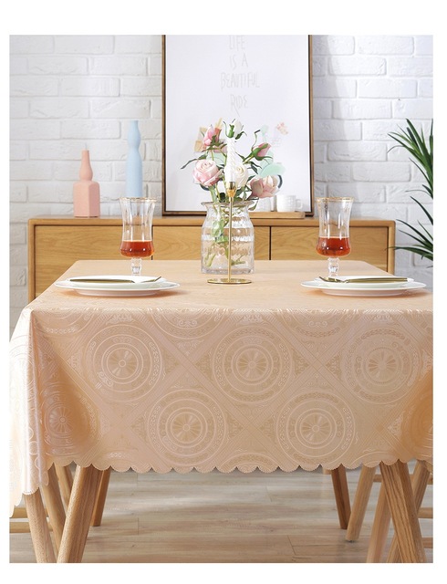 Obrus europejski, żakardowy z kwiatowym wzorem, wodoodporny, barwiony, prostokątny - dekoracyjna tkanina na stół weselny (JS159C) - Wianko - 22