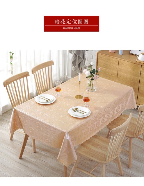 Obrus europejski, żakardowy z kwiatowym wzorem, wodoodporny, barwiony, prostokątny - dekoracyjna tkanina na stół weselny (JS159C) - Wianko - 19